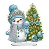 (US Local)Snowman Print DIY Desktop Diamond Art Kits for Home Office Desktop Decor