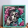Skull Girl-11CT Stamped Cross Stitch 40*40cm/15.75*15.75in