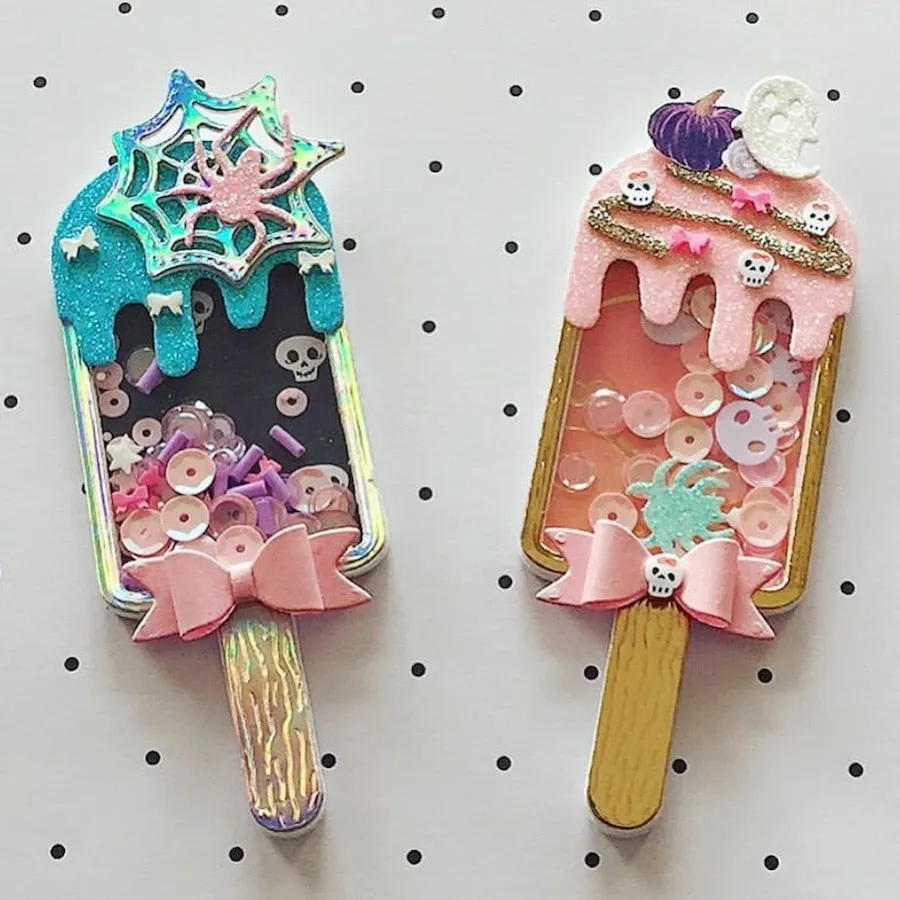 KSCRAFT Cute Popsicle Shaker Metal Cutting Dies Stencils for DIY Scrapbooking Decorative Embossing DIY Paper Cards 515-1