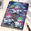 (US Local)50-Page A5 Christmas Snowman Diamond Painting Notebook for Adult Holiday Gift