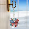 6pcs 5D Diamond Art Key Rings Art Craft DIY Special-shaped Drill Butterfly Flag Keychain Kit