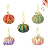 5Pcs Automne Halloween Citrouille Double Face-Bricolage Porte-Cl&eacute;s