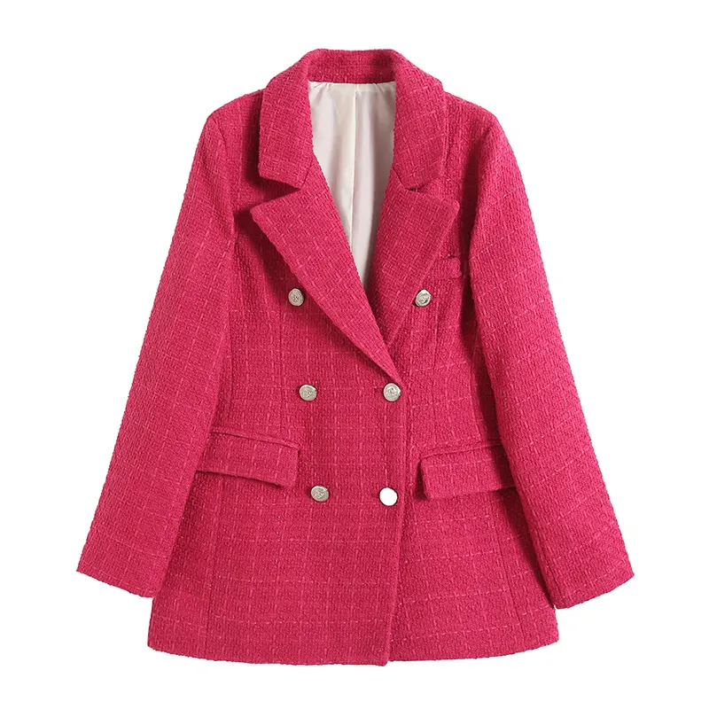 Nigikala Nigikala Women's 4 Color Texture Double Buckle Long Blazer Women K2 New Autumn