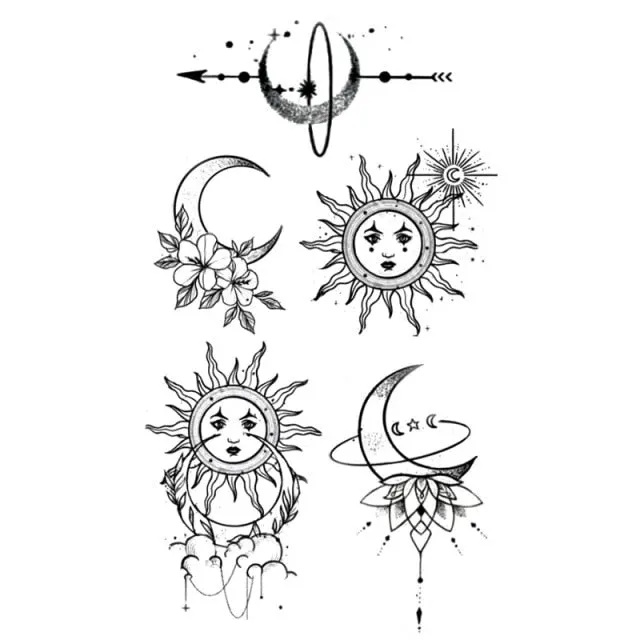 Waterproof Temporary Tattoo Stickers Butterfly Tiger Feather  Design Tattoo Children Black Body Art Fake Tattoos for Men Women