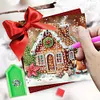 (US Local)6PCS DIY Diamond Art Greeting Cards Congratulation Card & Gift (Gingerbread Man)