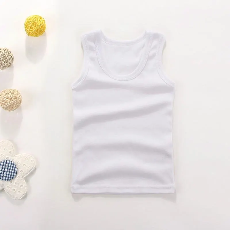 2-11Y Girls Casual Vest Children Summer Clothing Kids Baby Boy Sleeveless Tops Solid Color T-shirt Tees Outfit Toddler Girl Top