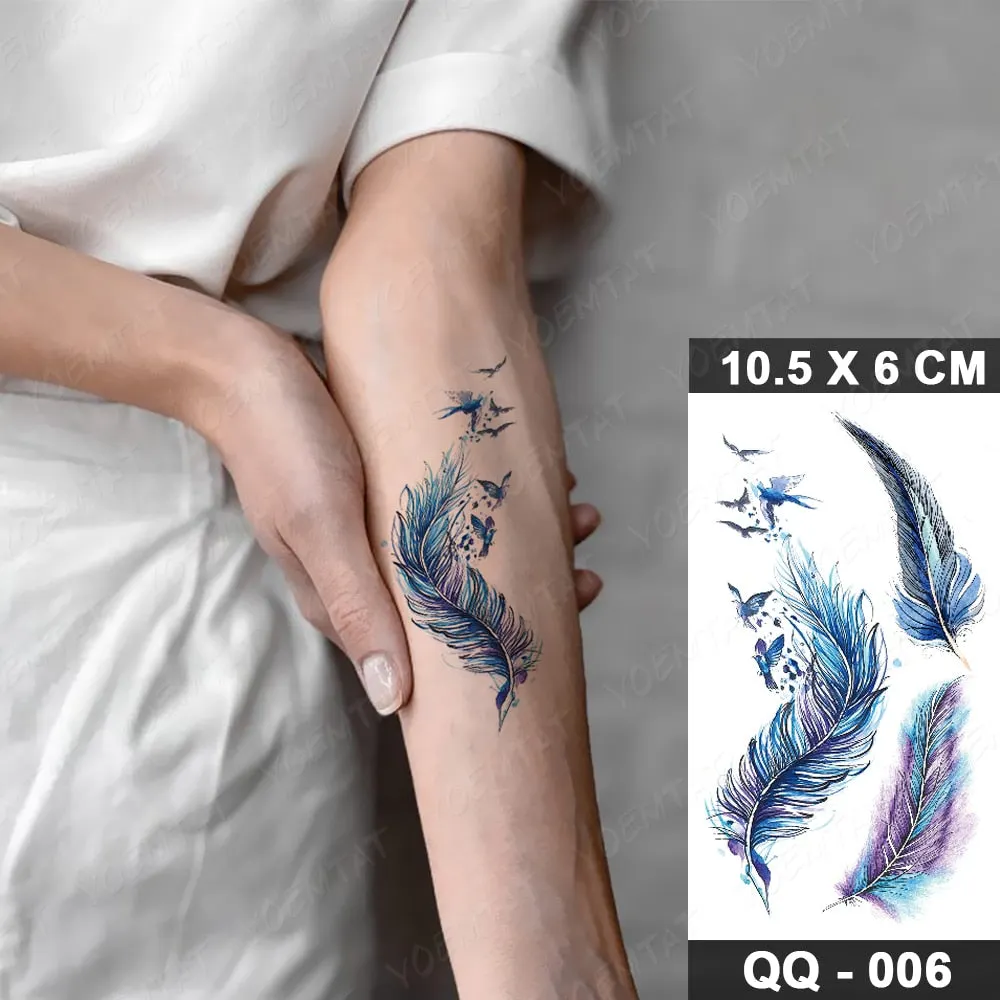 Waterproof Temporary Tattoo Sticker Small Lines Flowers Flash Tatoo Geometry Hand Arm Wrist Fake Tatto For Body Art Women Child