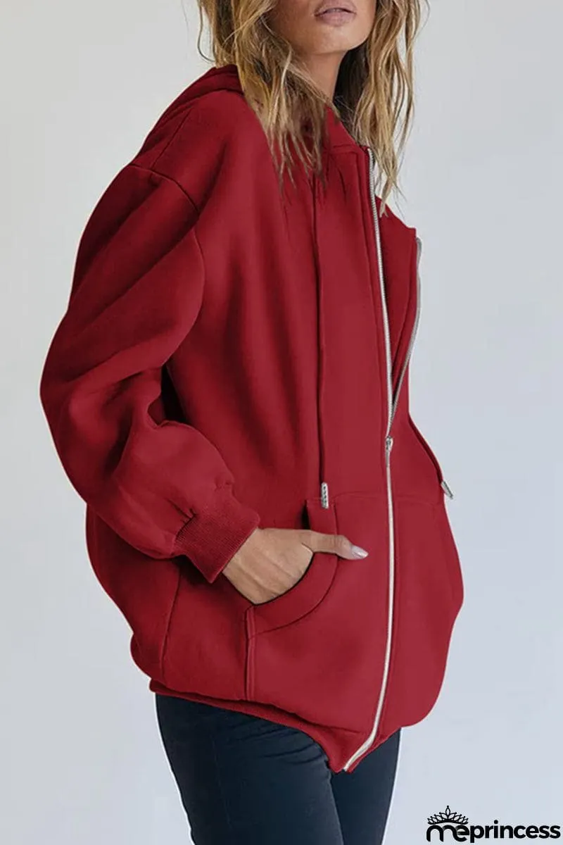 Casual Sportswear Solid Pocket Hooded Collar Outerwear