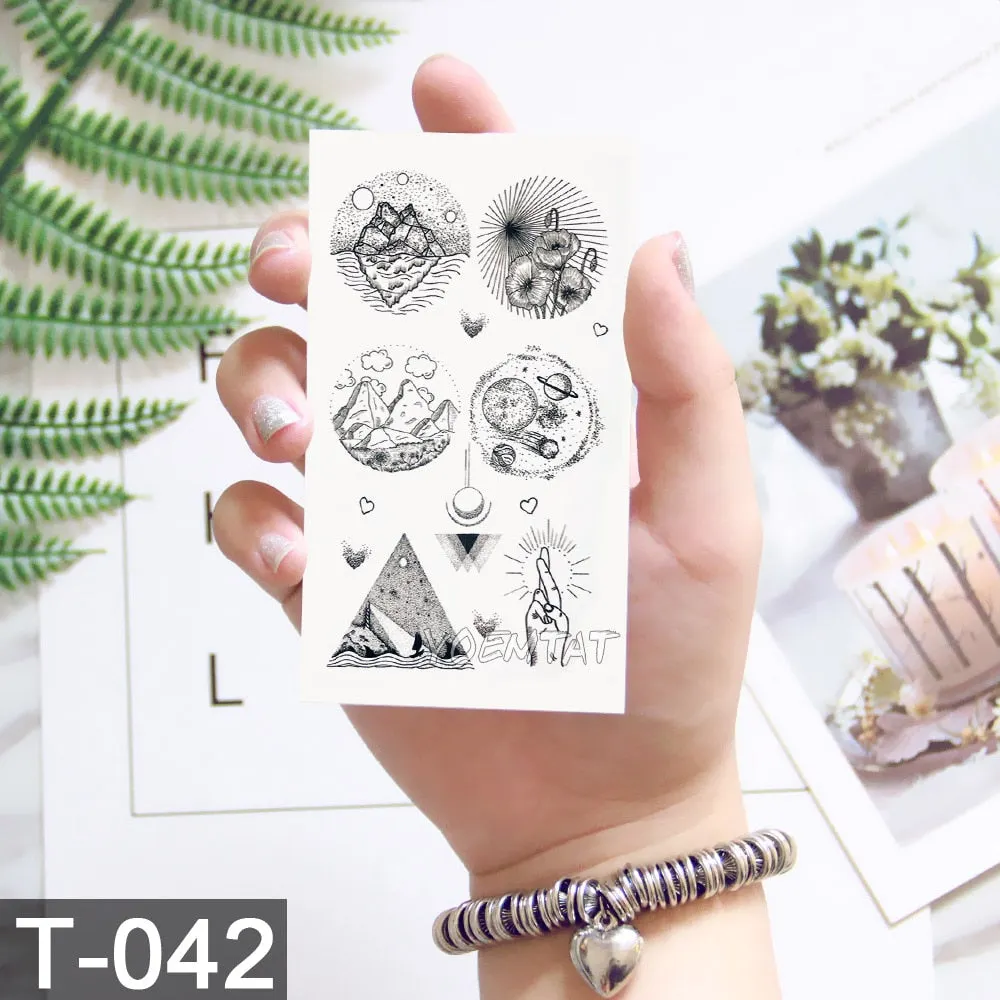 Waterproof Temporary Tattoo Sticker Cute Watercolor Cartoon Design Children Lamp Water Transfer Tatto Marine Man Girl Fake Tatoo