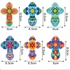 6pcs DIY Diamond Painting Refrigerator Magnets Sticker Kit (Cross)