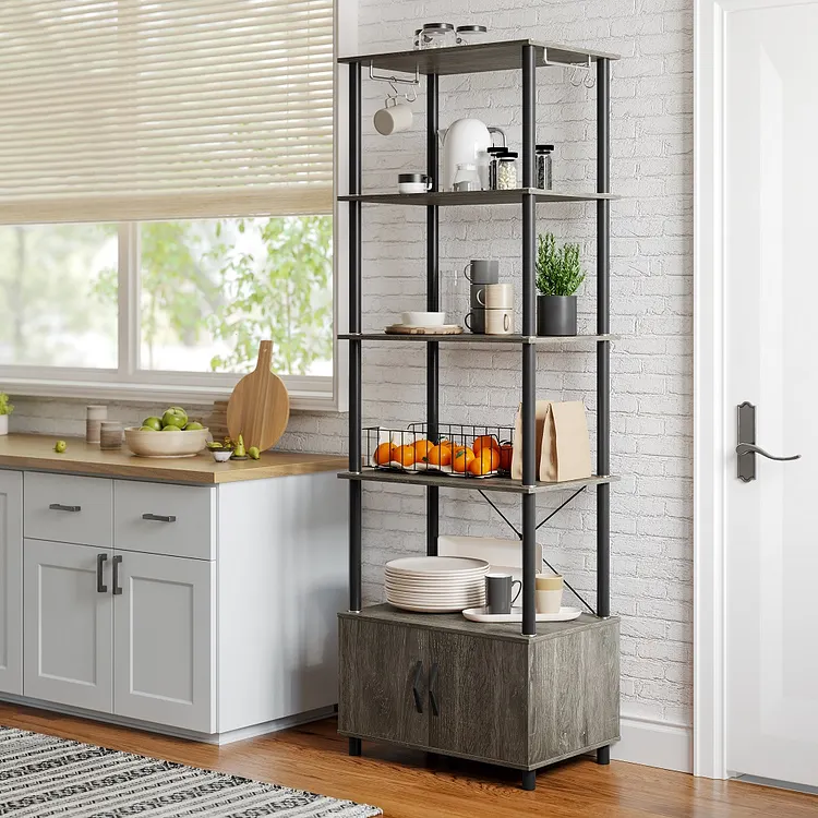 Bestier Bakers Rack with Storage Cabinet 5-Tier Microwave Stand