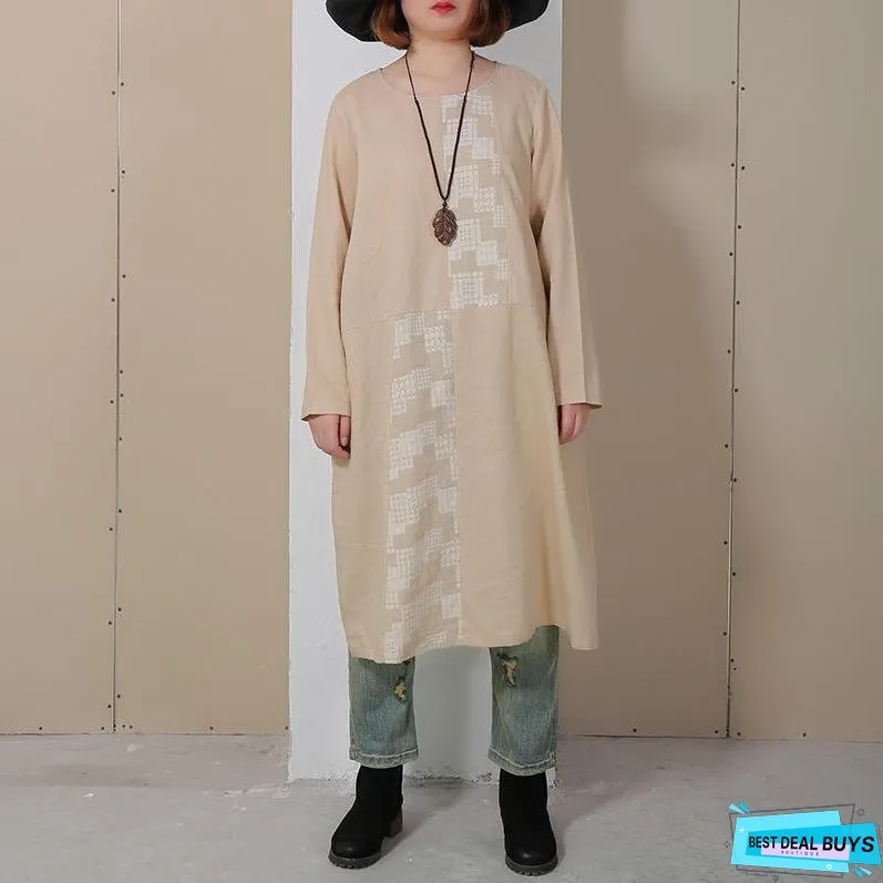 Women Long Sleeve Loose Casual Autumn Dress