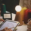 Bedroom Bedside Table Lamp Doll Lamp, Wireless Battery Powered Lamp USB-C Charging Port Bedside Lamp Wood Color Accent, Nightstand Entry Living Room Kids Home Office Small Lamp