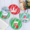[Upgrade]6pcs/set DIY Diamond Painting Waterproof Case Classic Xmas Coaster Gift Decor Set