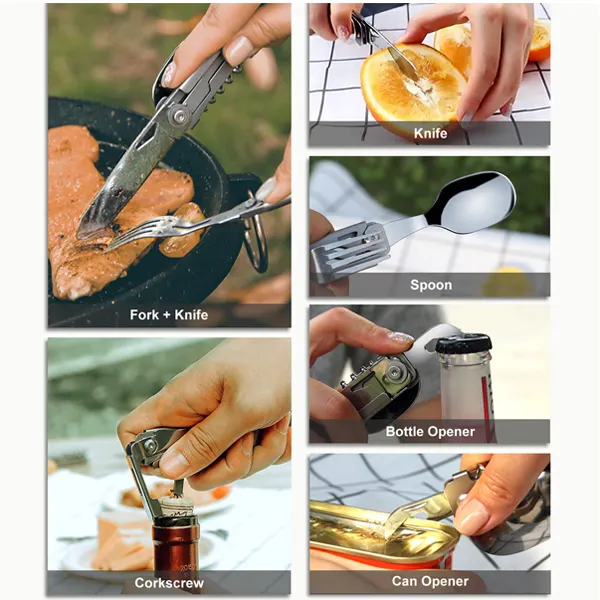 SAKER&reg; 6-in-1 Camping Flatware Set