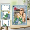 Floral Special Shape Diamond Painting Photo Frame Home Decor (Christmas Blue)