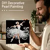 (25x25cm)DIY Ballet Girl Framed Handmade Pearl Painting Art Craft Kit Living Home Decor