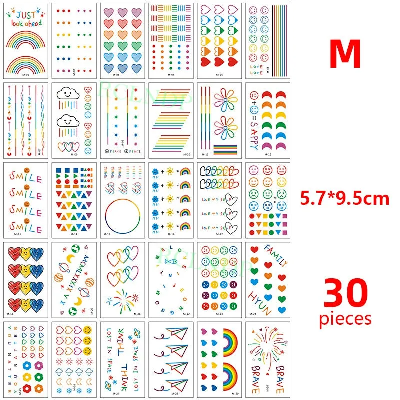 56 Pcs Waterproof Temporary Tattoo Stickers set English Russian wild Element Body Art Flash Tatto Fake Tatoo for Men and Women