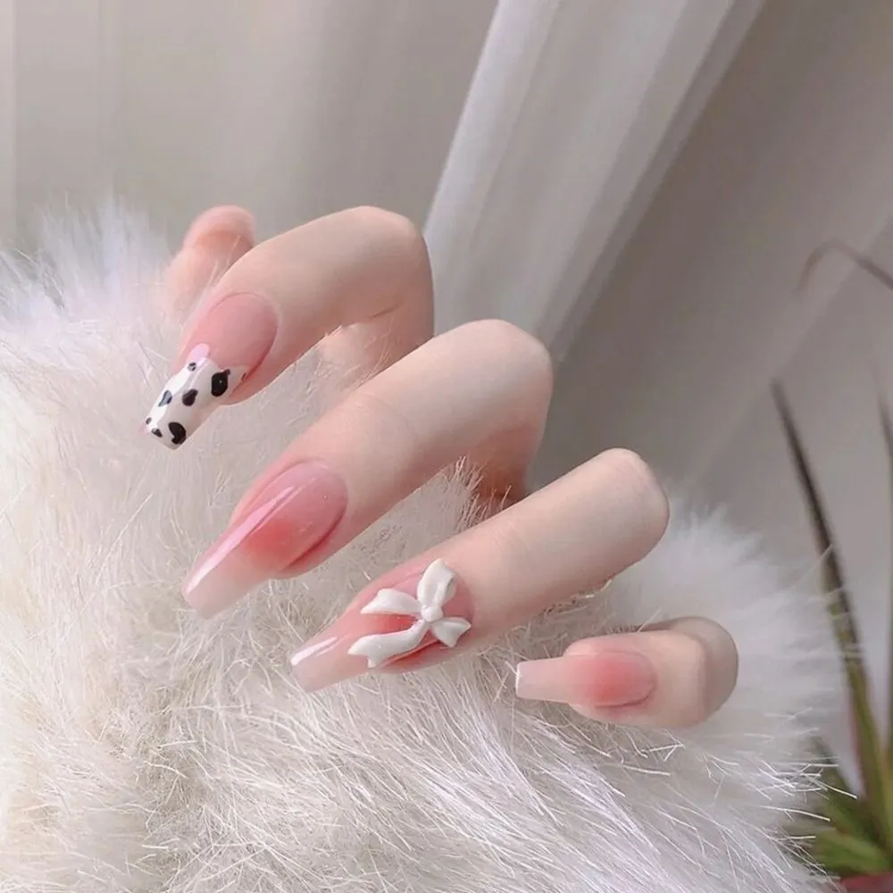 24Pcs Detachable False Nails Long Ballerina Artificial Fake Nails Full Cover Jelly Red Coffin Nail Tips DIY Manicure Tool-Nail Inspo