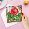 (US Local)8pcs/set  DIY Postcards Flower Diamond Painting Greeting Card Includes Envelope