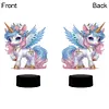 (US Local)Unicorn Diamond Painting Night Light Diamond Art Lamp Home Decoration (A)