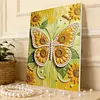 DIY Pearl Painting Sunflower Butterfly for Home Wall Decor with Frame(30x40cm)