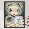 Girl With Ca - 9CT Full Beaded Cross Stitch Kit(54x66cm)