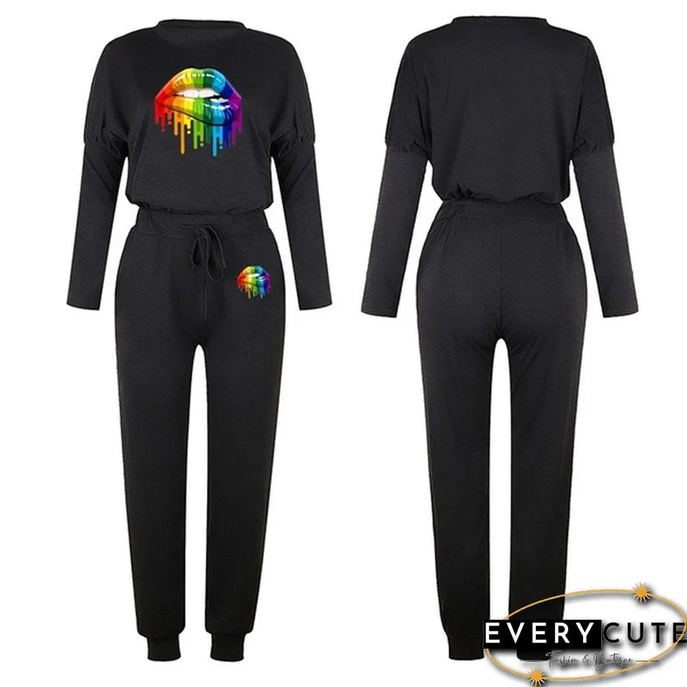 Women Fashion Two Piece Outfit Sport Sets Womens Sportswear Jogging Suits S-2Xl
