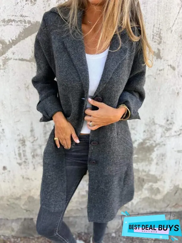 Buttoned Vintage Wool Blend Trench coat