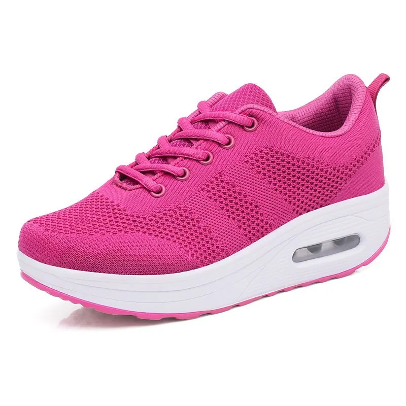 MWY Fashion Women Platform Sneakers Breathable Mesh Casual Shoes Black Walking Trainers Vrouwen Schoenen Vulcanize Shoes