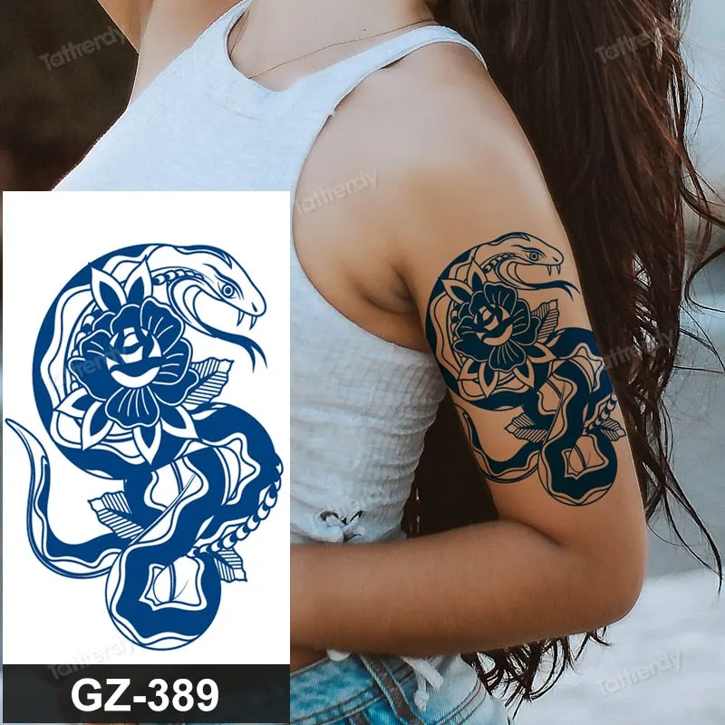 juice long lasting tatto sticker wings angel moon sun compass dragon fake tattoo waterproof transfer tatouage temporaire femme