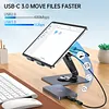 7-in-1 USB C Hub Stand, Tablet iPad Docking Station with 4K 30HZ HDMI, 3.5mm AUX, USB-A 3.0, 2 USB-A 2.0, SD/TF Card Slots, Host (5G), 100W PD Charging