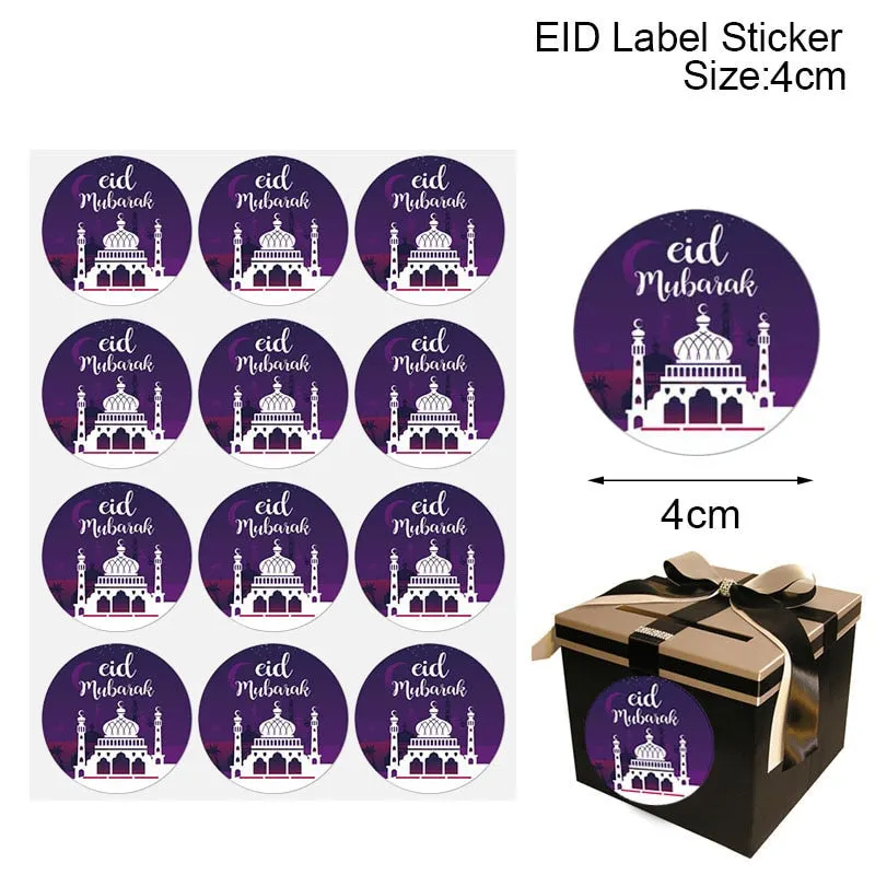 60/120pcs 4cm EID Mubarak Decorations Gift Lable Seal Stickers Islamic Muslim Eid Al Adha Decoration Ramadan Kareem Supplies