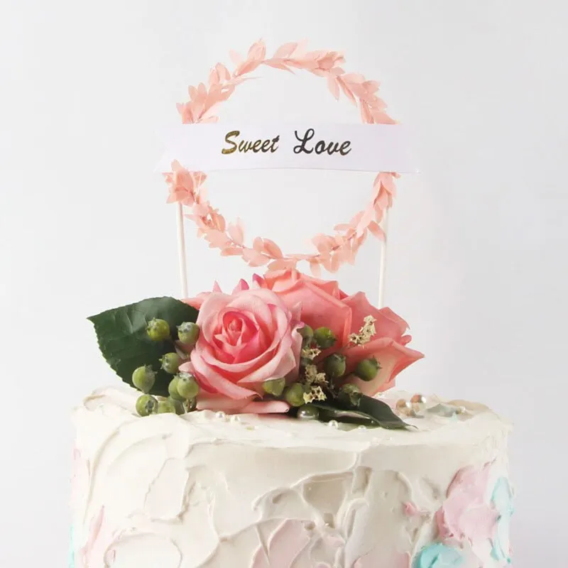 INS Style Cake Topper Happy birthday sweet love Wedding Cake Decorations Birthday Cake Cupcake Topper birthday party supplies