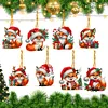 8Pcs Double Side Effect Acrylic Special Shaped Christmas Theme Xmas Trees Hanging Pendant Kits