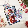 (US Local)Snowman A5 Size Diamond Painting Notebook Set with 4Pcs Bookmark Holiday Gift