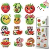 12PCS DIY Diamond Art Refrigerator Sticker Kits for Home Decor (Fruit)