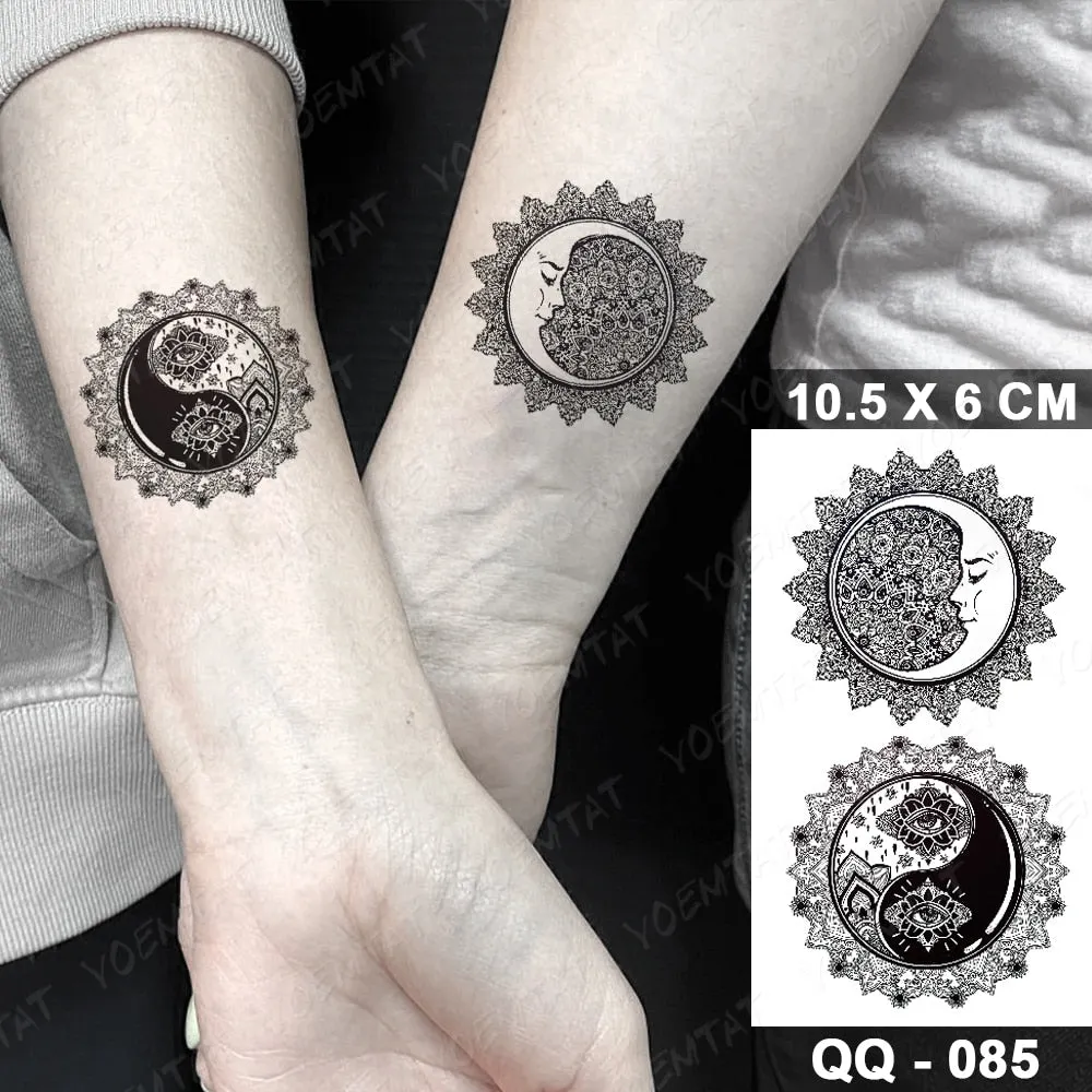Waterproof Temporary Tattoo Sticker Moon Star Universe Cloud Flash Tatoo Cute Lines Hand Wrist Fake Tatto For Body Art Women Men