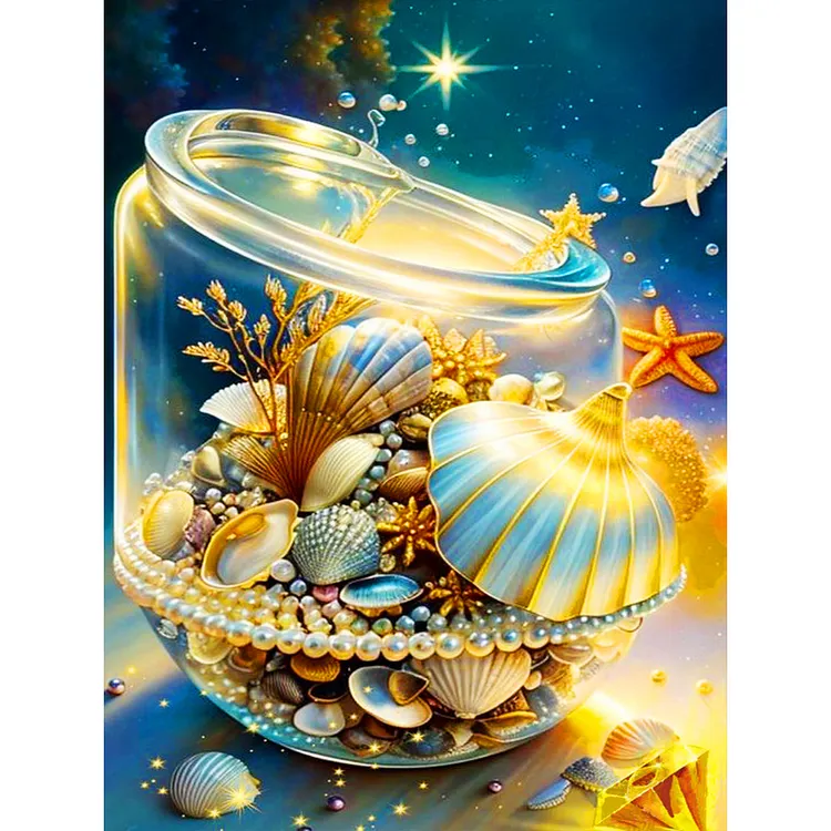 Dreamy Yellow Shell 30*40CM(Canvas) Full Round Drill Diamond Painting gbfke