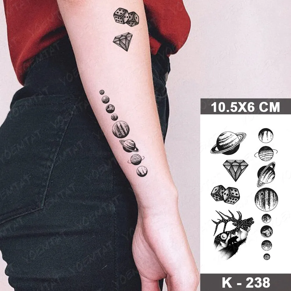 Waterproof Temporary Tattoo Stickers Nun Maria Prajna Diablo Old School Flash Tatto Arm Chest Body Art Fake Tattoos Women Men