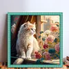 Cats And Flowers On Windowsill- 18CT Stamped Cross Stitch 30*30cm/11.81*11.81in