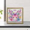 Flower Butterfly DIY Special Shape Double sided Print Clear Diamond Art Kit Wooden Framed Diamond Painting Kit(21.5x21.5cm)
