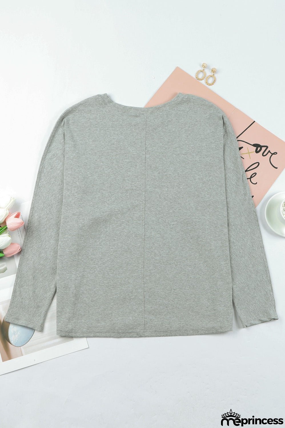 Stripe Long Sleeve Large Fashion Simple V-Neck T-Shirt