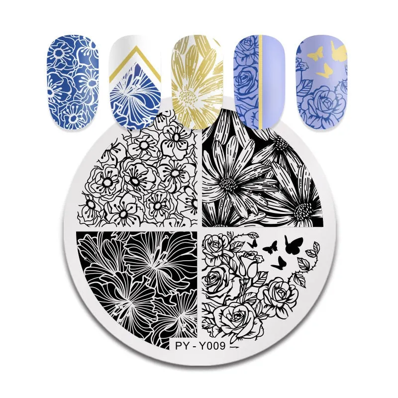PICT YOU Nail Stamping Plates Snow Winter Nail Art Stamp Template idea nail Image Plate Stainless Steel Stencil Tools-Nail Inspo