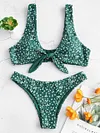 ZAFUL Print Flower Sexy Bikinis Women Push Up Swimsuit Bikini Set Bandage Swimwear Yellow Thong Bathing Suit 2019 Swimming Suit