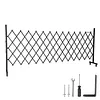 [US Local Warehouse] Retractable Outdoor Fence Expandable Barricade with Casters Free Standing Safety Barrier 0-180 Degree Rotating Folding Safety Gate Railing for Garage Home  (Dark Brown 61 in-11 Feet H-L)