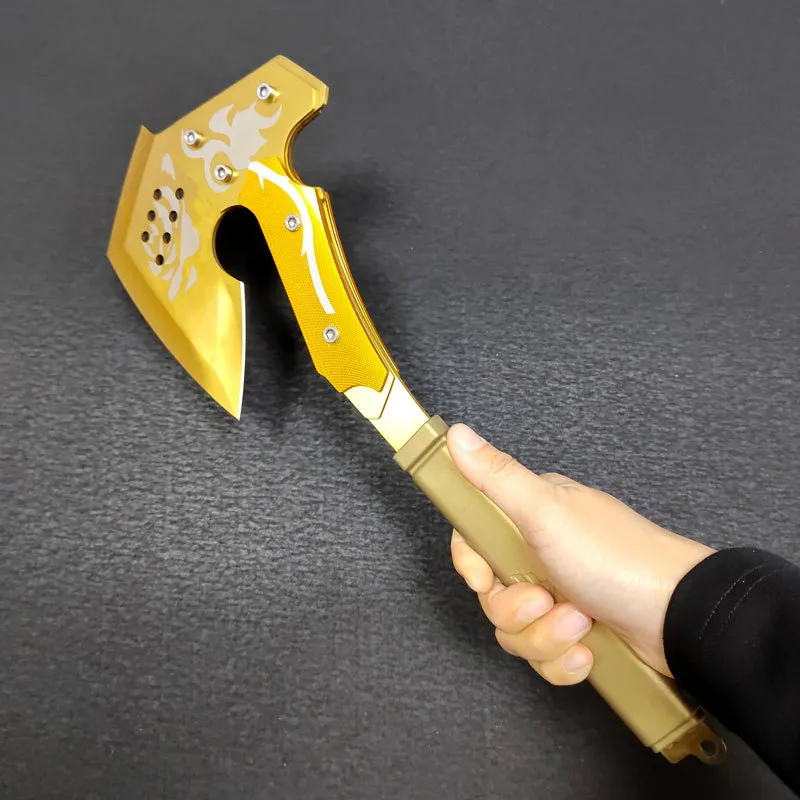 Diy Outdoor Wood Axe Stainless Steel Mountaineering Hatchet Carbon Steel Fiberglass Field Hammer Golden Axe for Camping
