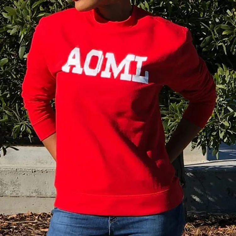 printed crew neck Pullover Sweatshirt sweater