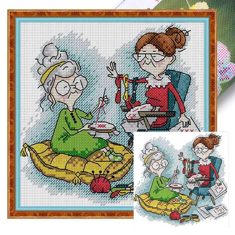 【Joy Sunday Brand】Two Old Naughty Boys 3&nbsp;(18*17cm)&nbsp;14CT&nbsp;Stamped Cross Stitch gbfke