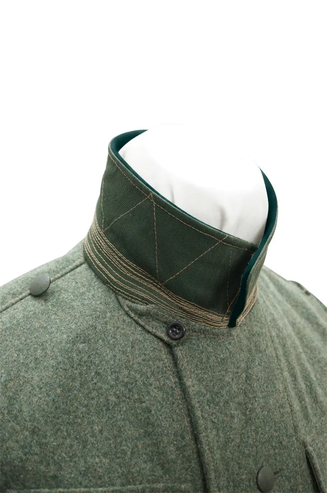   Elite German M1937 EM Fieldgrey Wool Tunic Feldbluse Deep Green Collar German-Uniform
